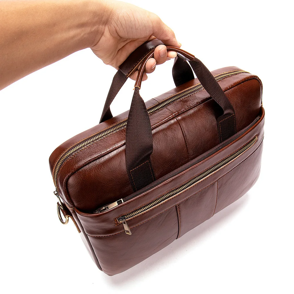 Мужской портфель из натуральной кожи, винтажная деловая сумка для компьютера, модные сумки-мессенджеры, мужская сумка на плечо, мужские сумки-почтальоны