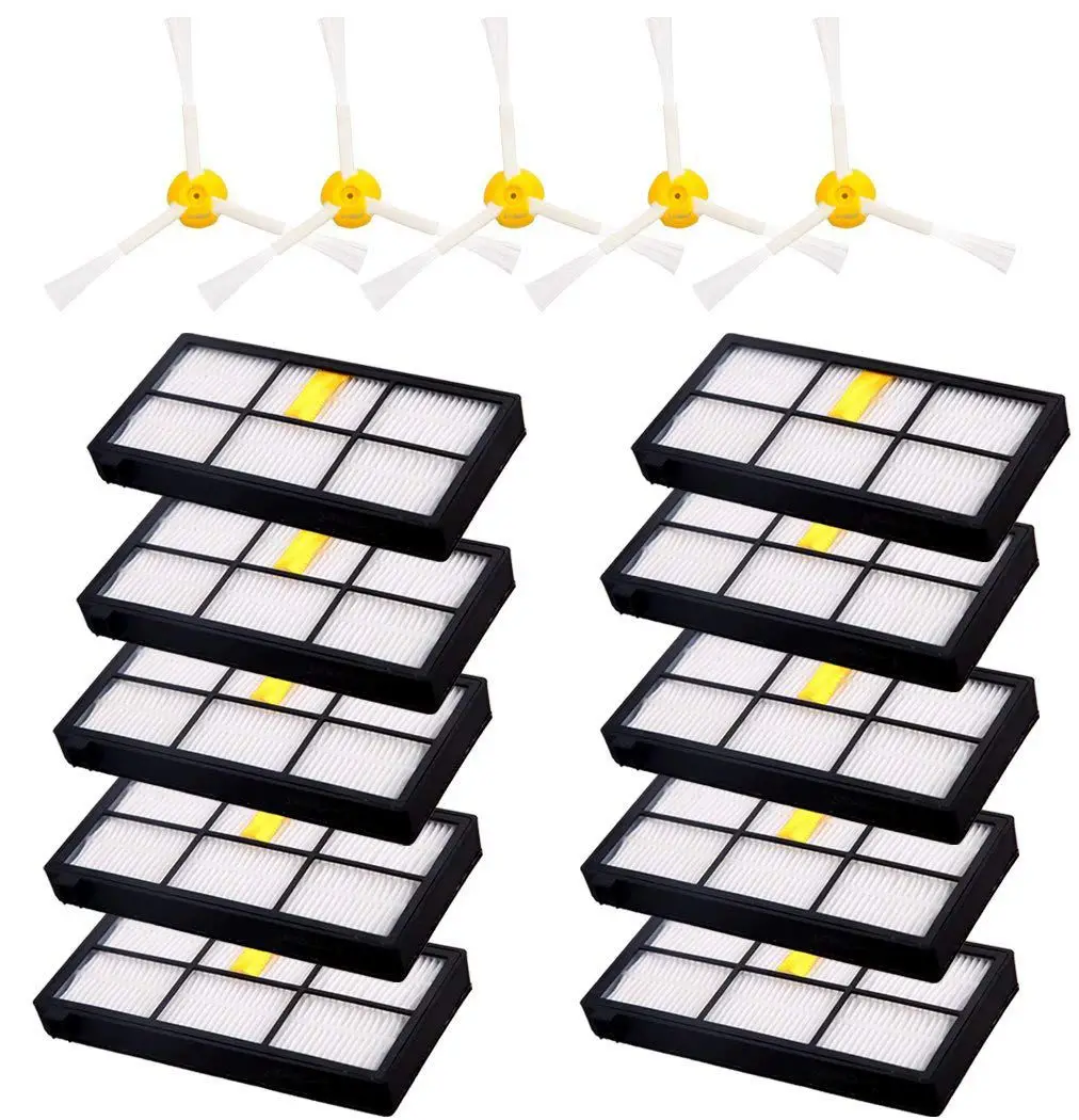 

For iRobot Roomba 880 980 860 960, 10pcs Roomba HEPA Filters & 5pcs Roomba Side Brushes Roomba Robotics Vacuum Cleaners Access