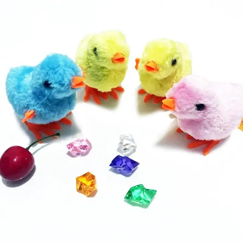 

1PC Cute Plush Wind Up Chicken Kids Educational Toy Clockwork Jumping Walking Chicks Toys For Children Baby Easter Gifts