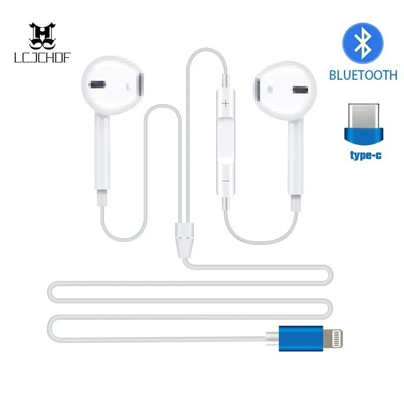 

In Ear Headphones Wired Bluetooth Earphone Type-c Earbuds With Microphone Ear Phone For Apple IPhone IOS Xiaomi Huawei