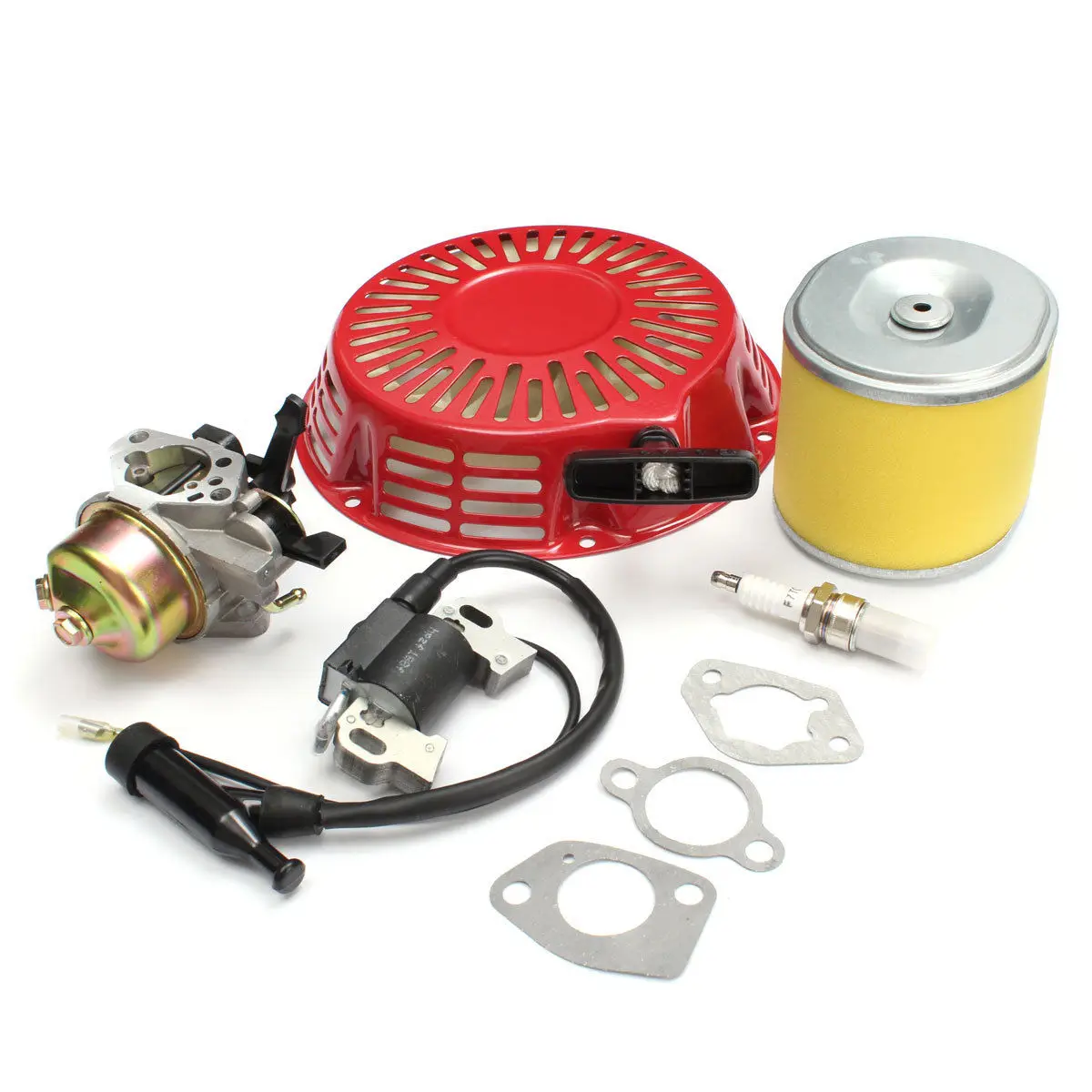 

Recoil Air Filter Carburetor Ignition Coil Plug ForHonda GX340 11HP GX390 13HP Recoil Starter Set