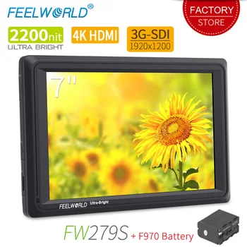 

Feelworld FW279S 7'' Ultra Bright 2200nit DSLR Camera Field Monitor 3G SDI 4K HDMI Full HD 1920x1200 High Brightness for Outdoor