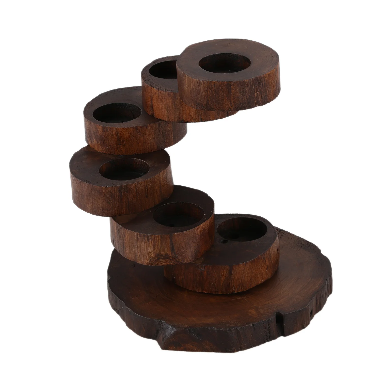 

Practical Boutique Retro Originality Candlestick Candle Holders Creative Handmade Hotel Restaurant Ornament Home Romantic Wood