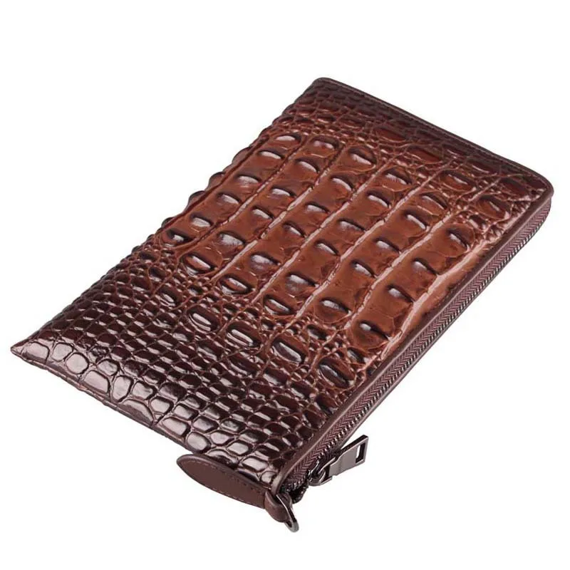 Мужской кошелек из натуральной кожи, Мужская удобная сумка для отдыха в деловом стиле, клатч из крокодиловой кожи, сумка для денег, кошелек для монет, кошелек для Iphone