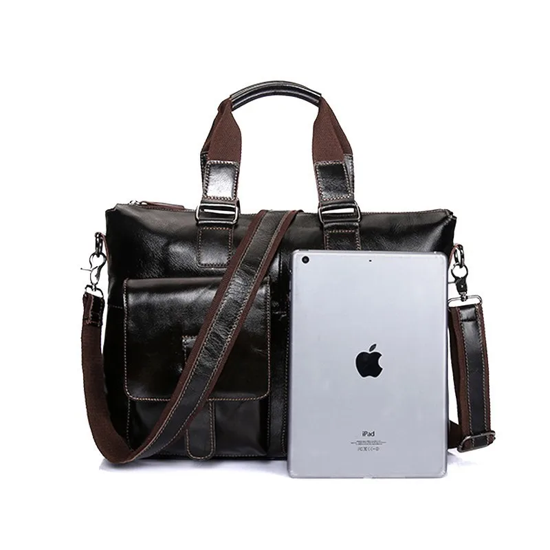Hombre Hommes En Bandoulière Nouvelle Oblique documents Sac Porte Brown Sacs D'affaires Cuir Satchel Huile Messenger Dark Main Bolso Main Cire À q0BUp