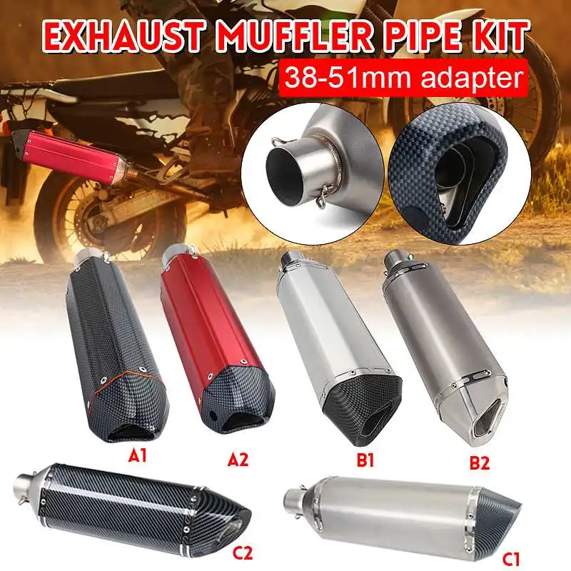 

For Most Motorcycle Exhaust 1 Set 38mm Universal Motorcycle Dirt Bike Exhaust Escape Modified Scooter Muffle Atv DIY Styling