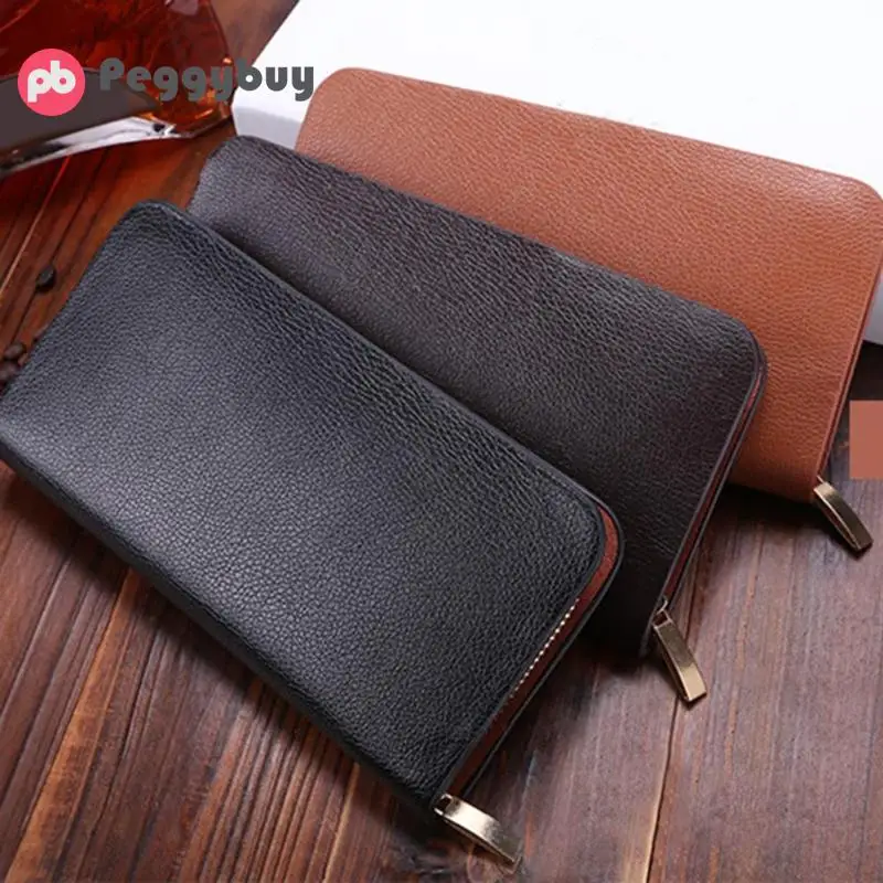 

Man Wallet PU Leather Concise Money Bag Huge Capacity Thin Purse Coin Card Holder Fashion 2019 Male Long High Quality Wallets