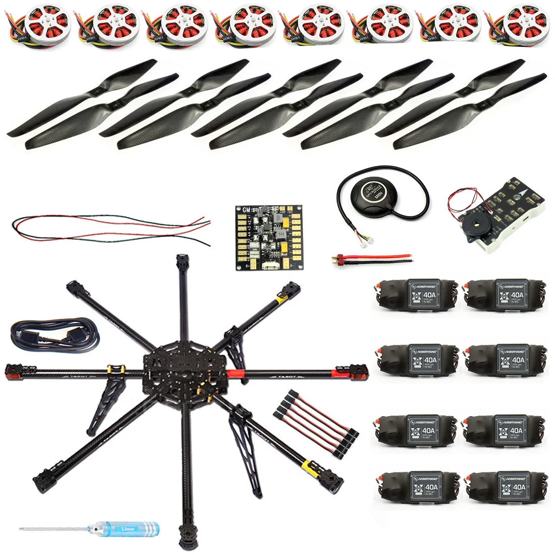JMT DIY 8-Achse Unmontiert RC Drone 1000mm Carbon Octocopter PX4 PIX M8N GPS RC Drone PNF Kit keine