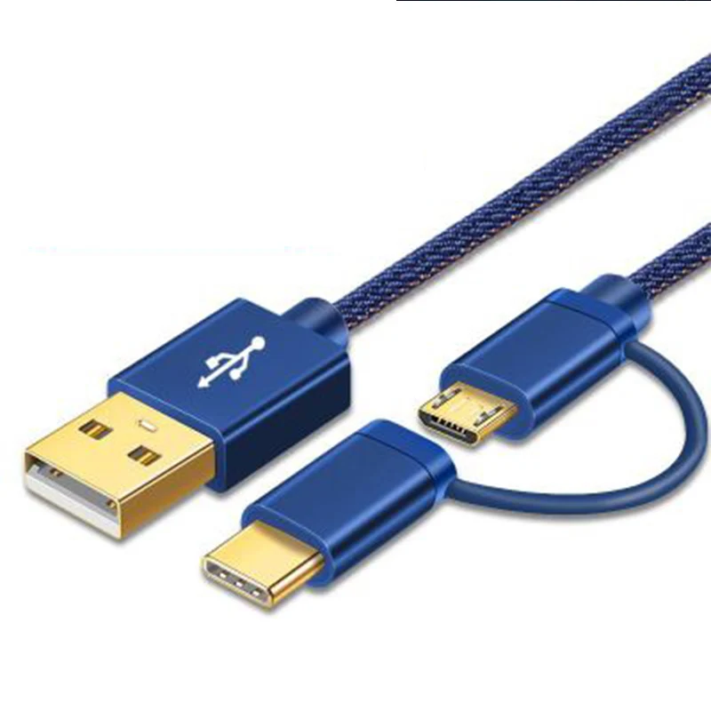 LEORY Micro USB Cable for Samsung S9 Plus 2 in 1 USB Type C Cable Fast