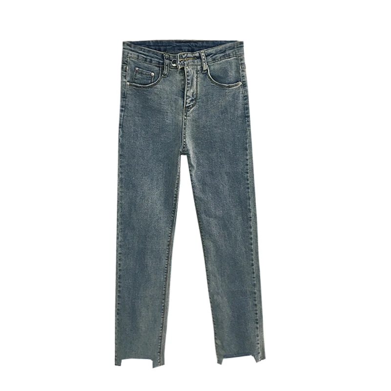 

High Waist Jeans For Women 2019 Spring Summer Casual Straight Denim Pants Vintage Blue BF Ankle-Length Loose Jeans Femme
