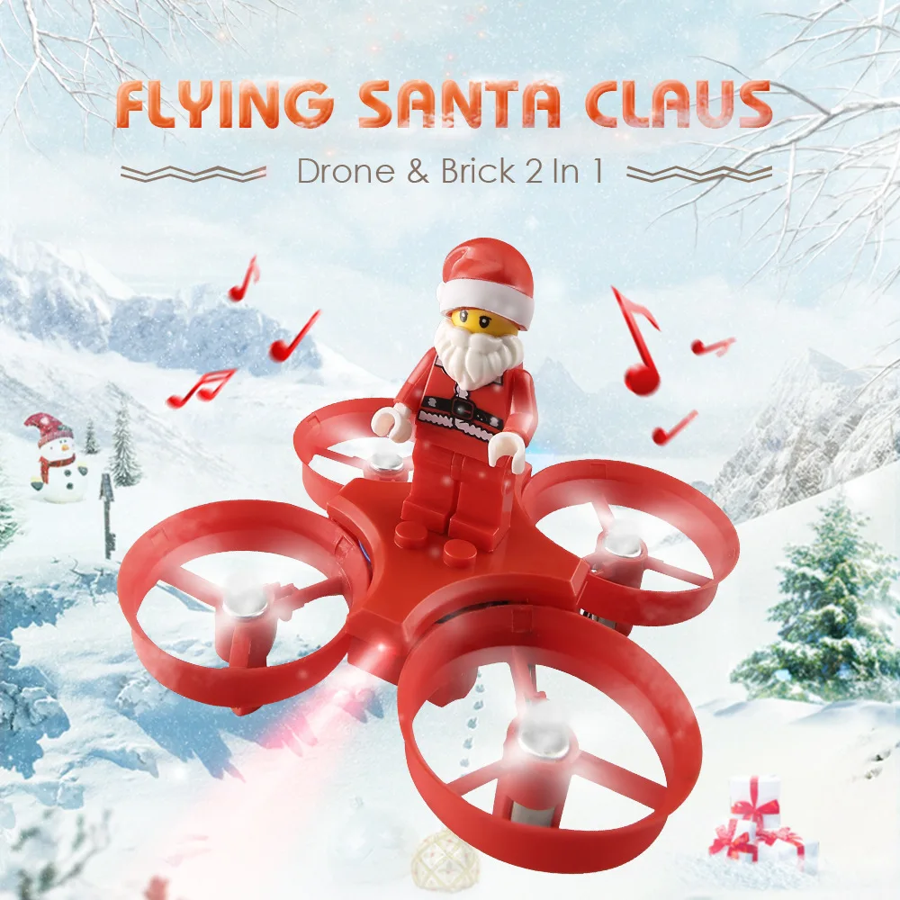 

JJRC Flying Santa Claus RC Quadrocopter 2.4G 4CH 6Axis Songs Music Headless Mode Kids Toy Christmas Gift Brick Drone H67