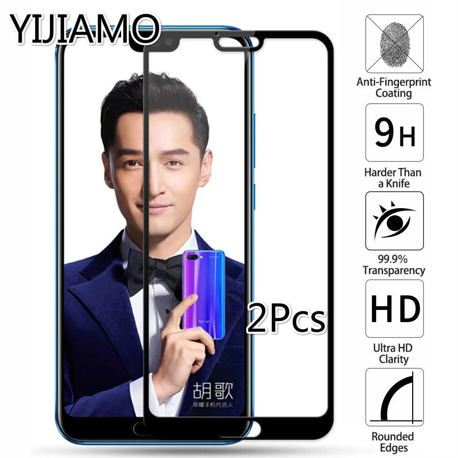 2 шт. закаленное стекло премиум-класса для Huawei Honor 10 полное покрытие Защитная