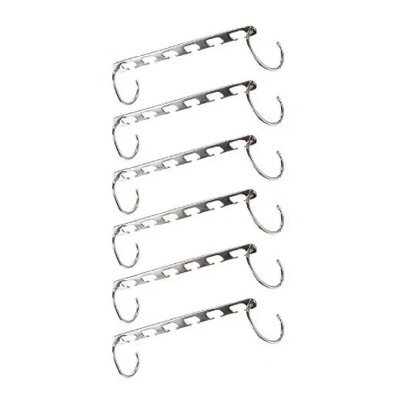 

6pcs Bathroom Door Kitchen Towel Over Holder Drawer Hook Storage Scarf Hanger Cabinet Hanging Stainless Steel Towel Rack