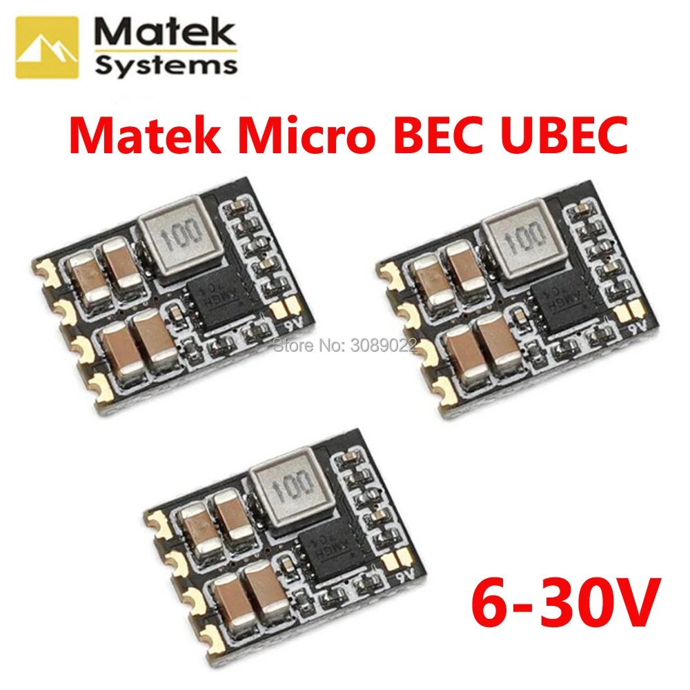 Понижающий модуль регулятора 3 шт./лот Matek Systems Micro BEC 6 30 в до 5 В/9V ADJ для