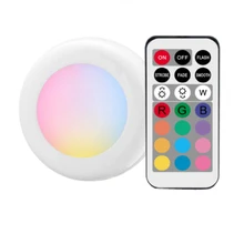 Светодиодные светильники для шкафа Rgb точечные светильники 16 цветов 3 режима Фея огни беспроводной под кабинет светильник на батарейках ночные светильники