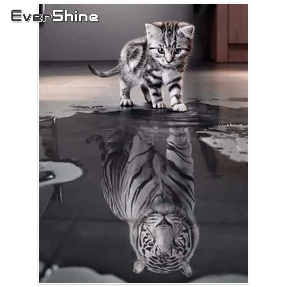 Evershine Animals Full Square Diamond Embroidery Cross Stitch Diamond Painting Cat Dog Picture Of Rhinestones Diamond Mosaic