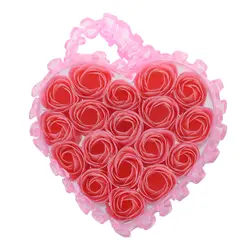 18 в 1 светло-розовый плиссированный подол сердце подарочная коробка мыло для ванной цветок лепесток ароматический для ванной тела лепесток