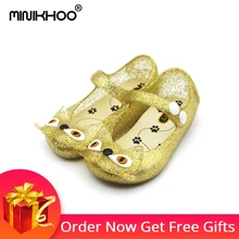 

Mini Melissa Golden Cat Jelly Sandals Summer Girls Sandals 2017 Melissa Jelly Shoes Pvc Shoes Melissa Princess Shoes EUR 21-32