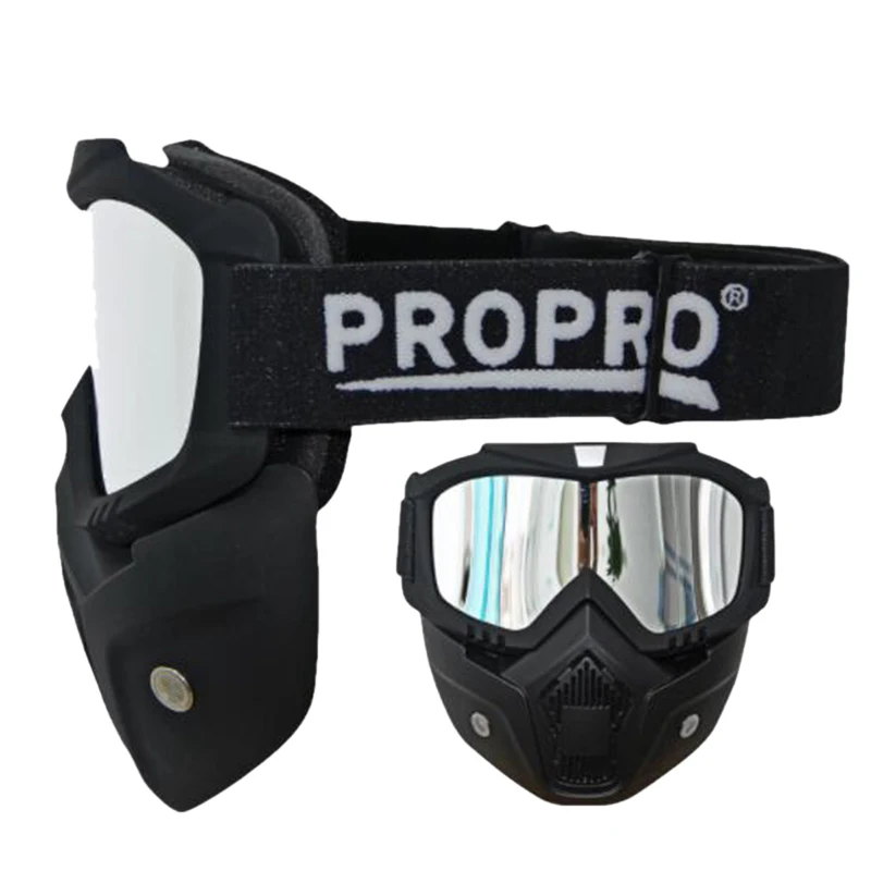 PROPRO маска для лица Съемные очки ветрозащитный Лыжный мотоцикл УФ Защита Пылезащитный для всех типов лица анти-туман сноуборд
