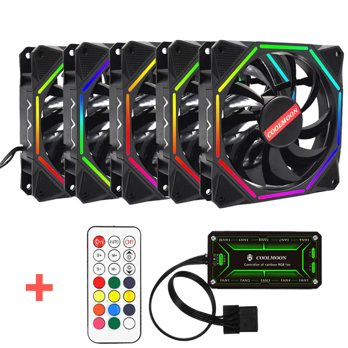 

S SKYEE Computer Case PC Cooling Fan RGB Adjustable LED 120mm Quiet IR Remote Control Computer Cooler Cooling Fan Case Fan CPU