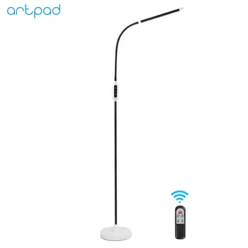 

White Black 10W Modern Floor Light Wireless Remote Control Floor Stand Piano Lamp for Living Room with Touch Dimmer Switch
