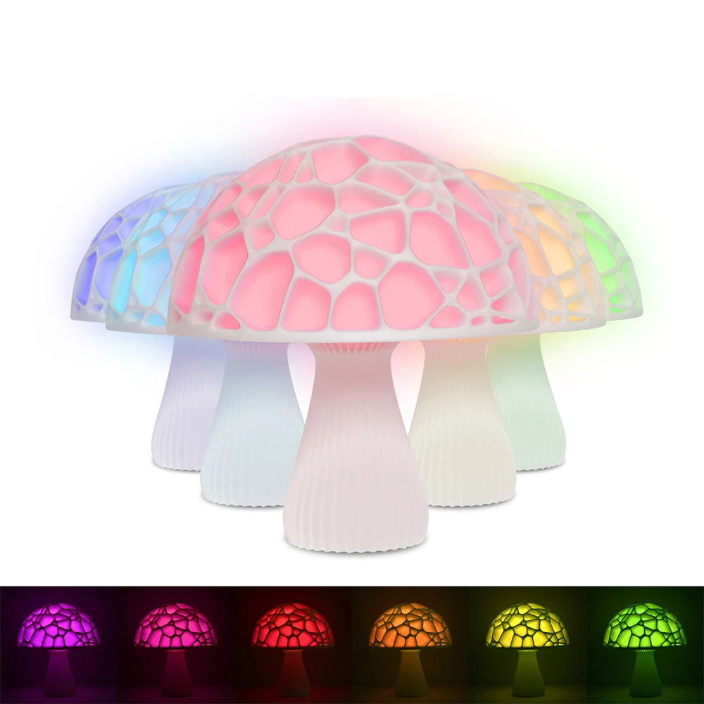 

3D 15cm Mushroom Night Light Remote Control For Decorating Home 16 Colors USB Charging Decorative Lights With Remote Control
