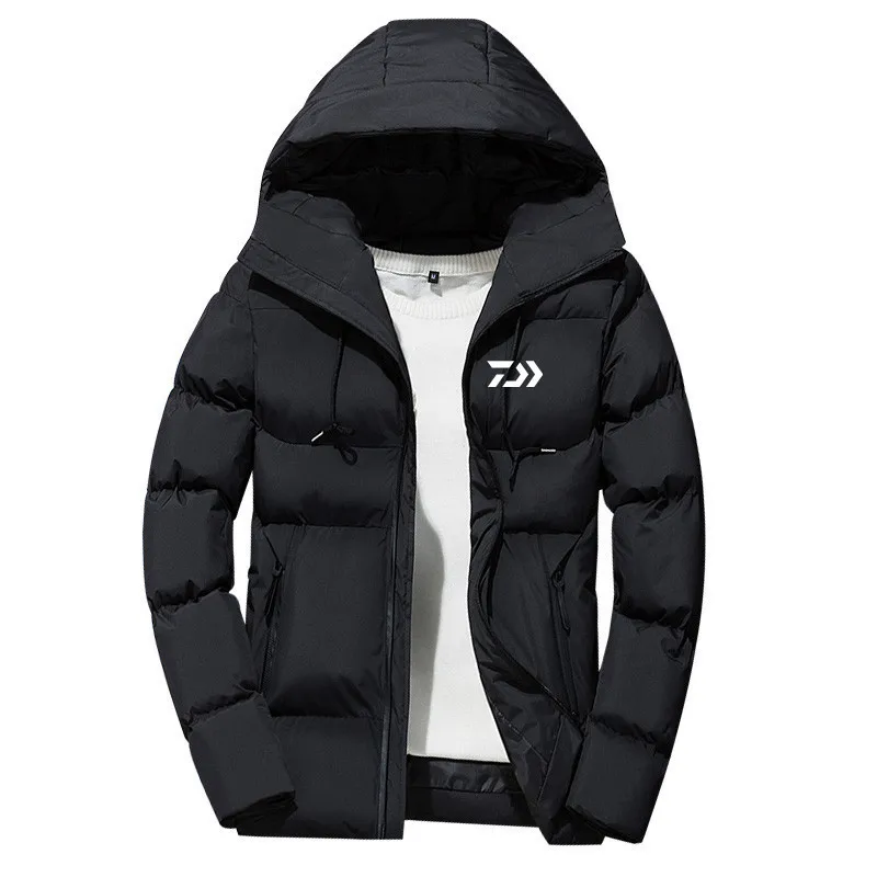 

2019 Winter Warm Fishing Clothing Jackets Pure Color Warm Men Outdoor Sports Skiing Hiking Patchwork Hooded Suits