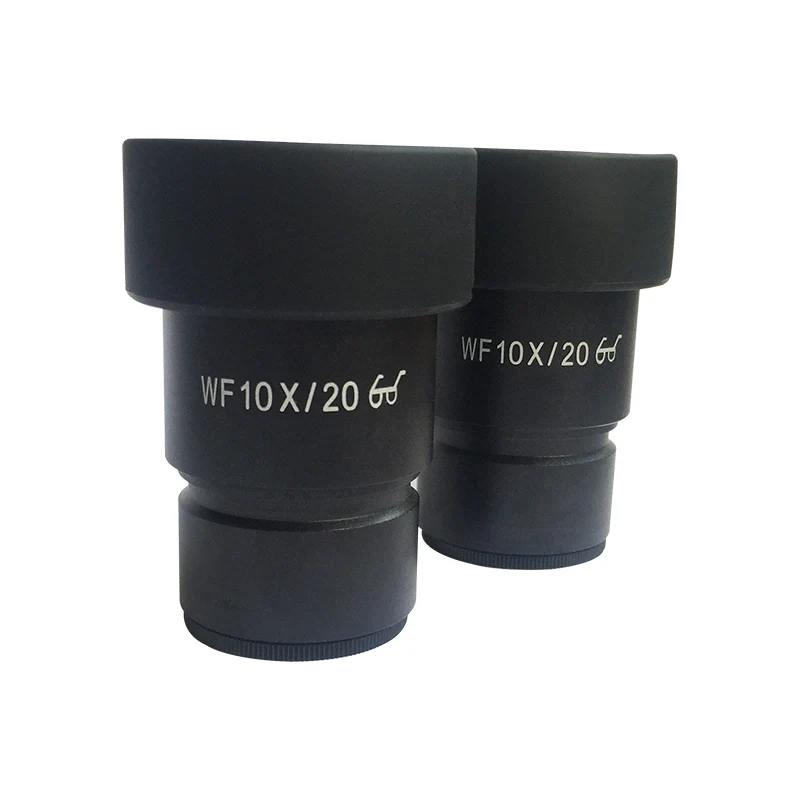 Pair 10X High Eye-point Eyepiece for Stereo Microscope Wide Field 20mm with Rubber Eye Guards WF10X/20 WF10X Ocular Lens
