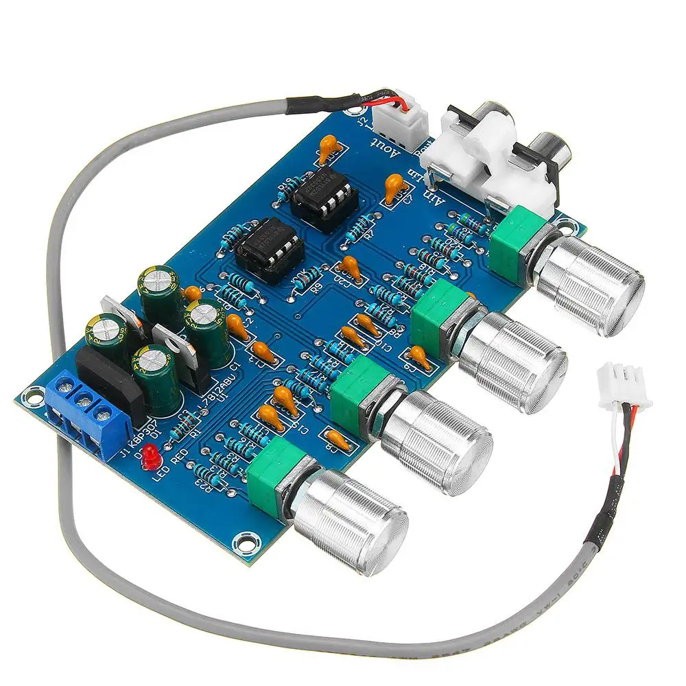LEORY 1PC NE5532 C2-001 AC 12-24V Power 4 Channel Adjustment Amplifier Tuning Board Preamplifier Chips | Электроника