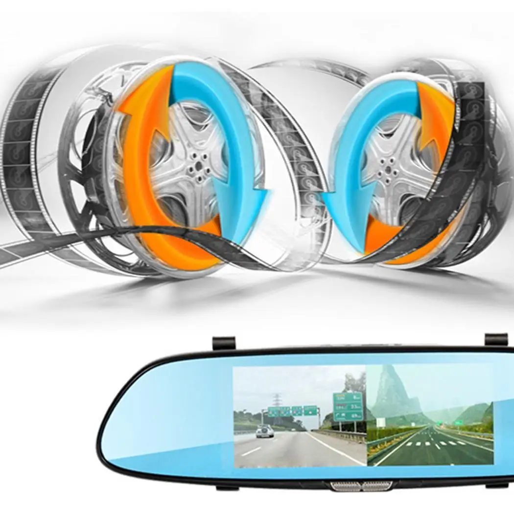 Hd видеорегистратор со встроенной картой TF зеркальный 1080 P 5 V DC автомобильная