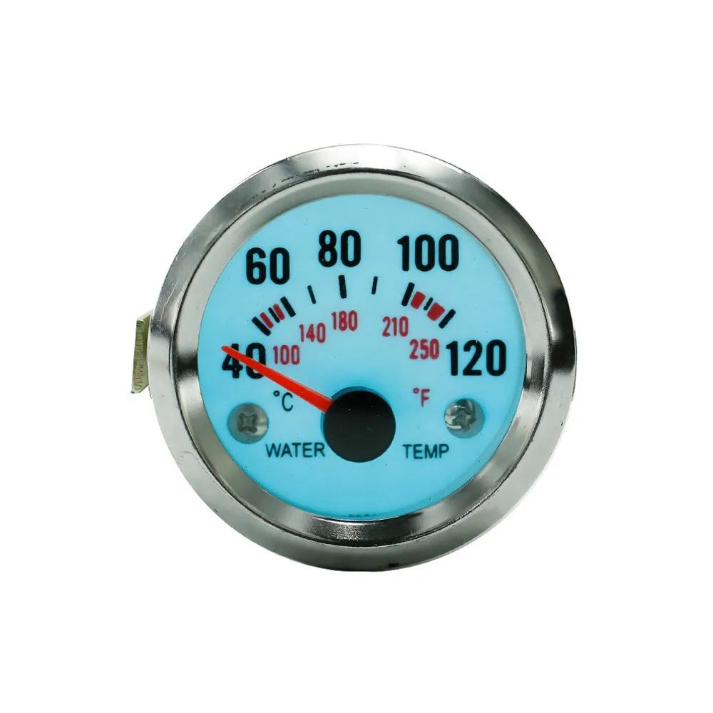 Free shipping 52mm Electrical Luminescent Water temp Temperature Gauge 250F/120C with step down