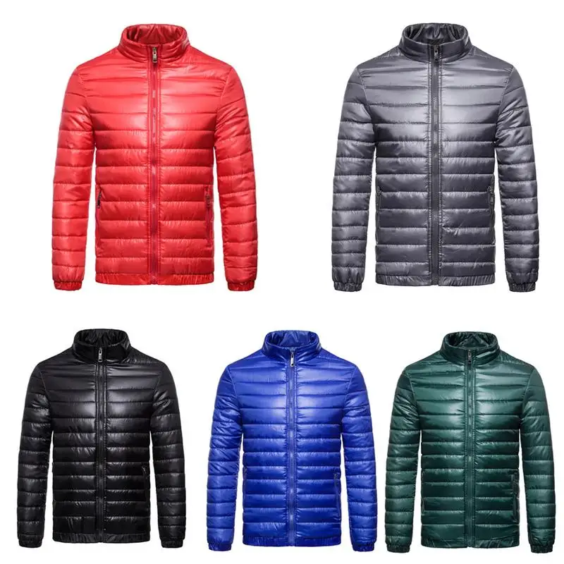 

Autumn And Winter New Lightweight Down Jacket Stand Collar Men's Cotton Padded Coats Outwear Male Jackets
