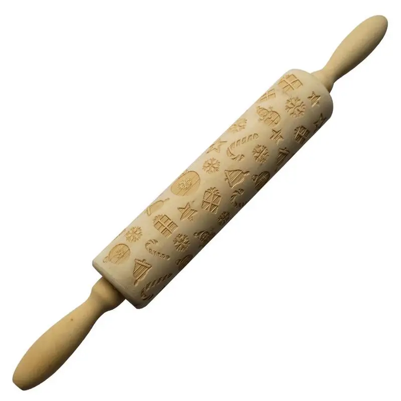 

Floral Pattern Rolling Pin Christmas Animal Roll Texture Pastry Cake Decorating Cookie Bread Pizza Pastry Kitchen Supply