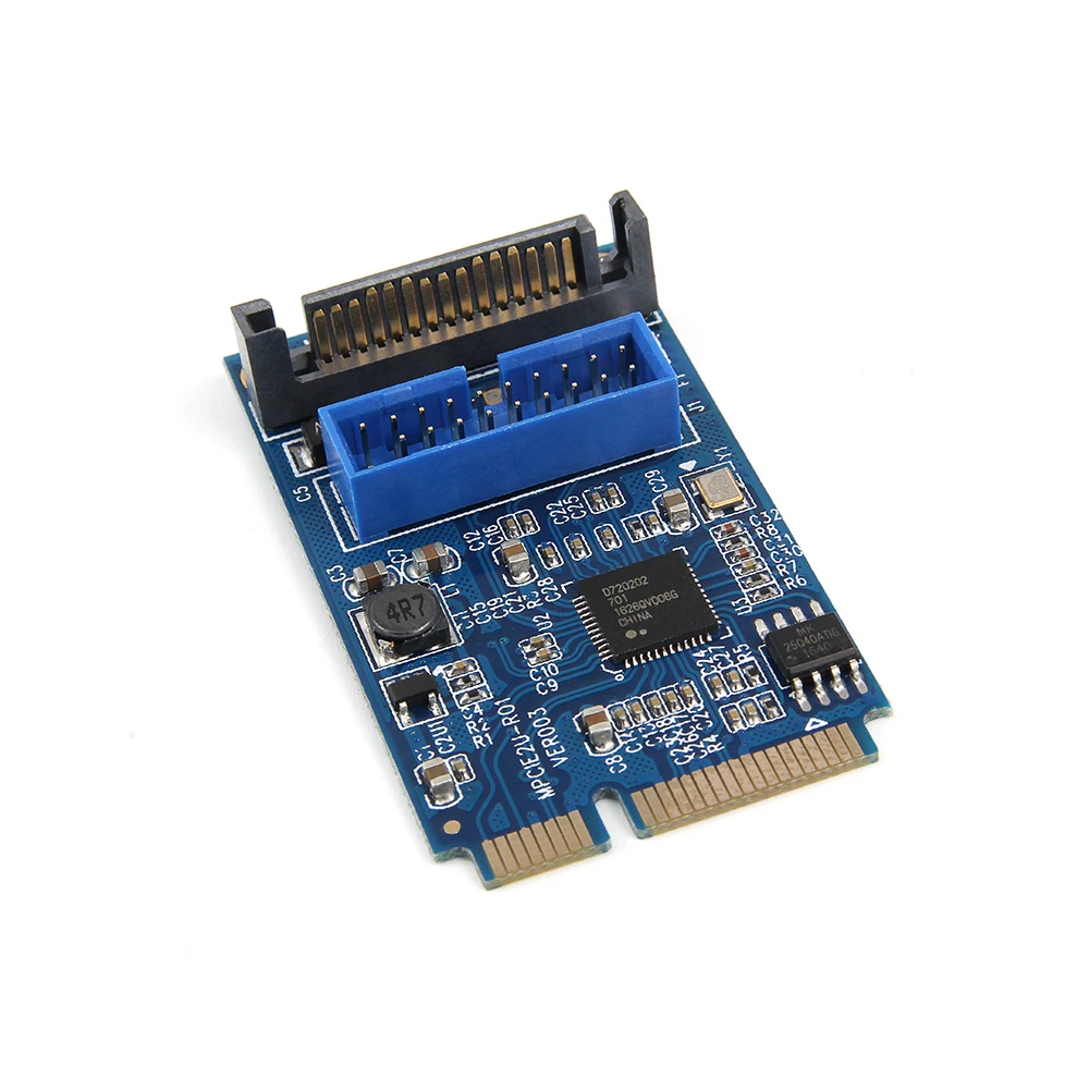 Mini PCI E к 19 контактный USB 3 0 5 Гбит/с двойной SATA USB3.0 мини адаптер расширения