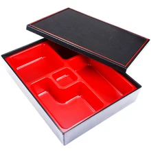 1pcs Japenese Style Business Food Boxes Case Office Food Divided Container with Wood Box Portable For Home Dinnerware Tool