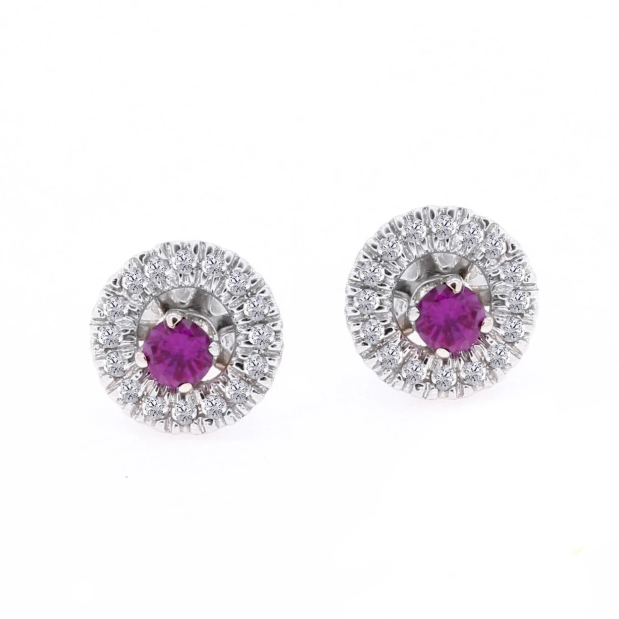 1/2 Ct Pink Sapphire &amp D/VVS1 Diamond Stud Earrings 14K White Gold Over $999 | Украшения и аксессуары