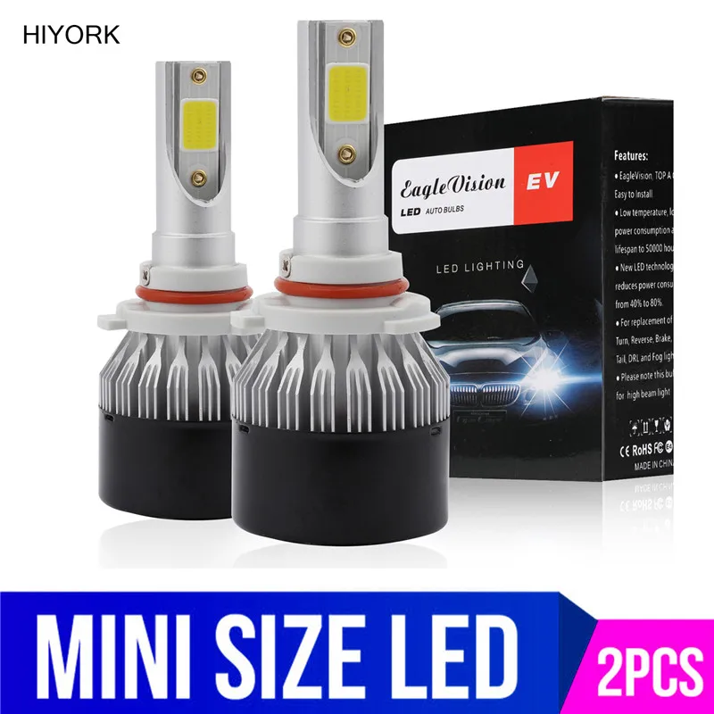 Hiyork 2 шт. H7 DOB HID налобный фонарь светодиодный для автомобиля s H11 9005 9006 H1 лампа