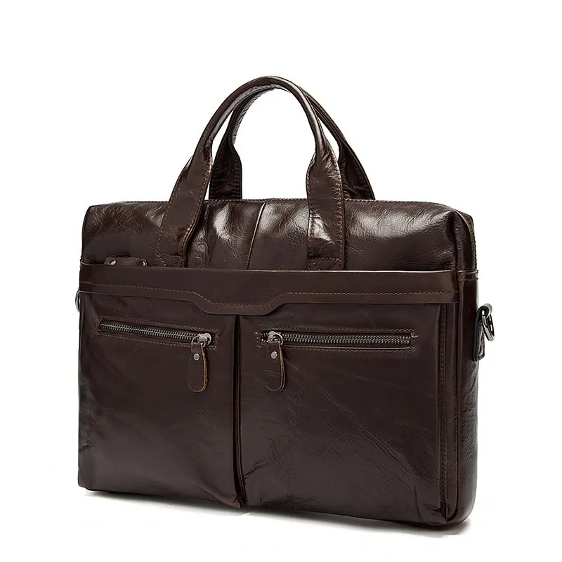 

Genuine Leather Bag Crazy Horse Men Bag Cowhide Crossbody Bag Shoulder Men's Travel Bags Business Tote Laptop Briefcases Handbag