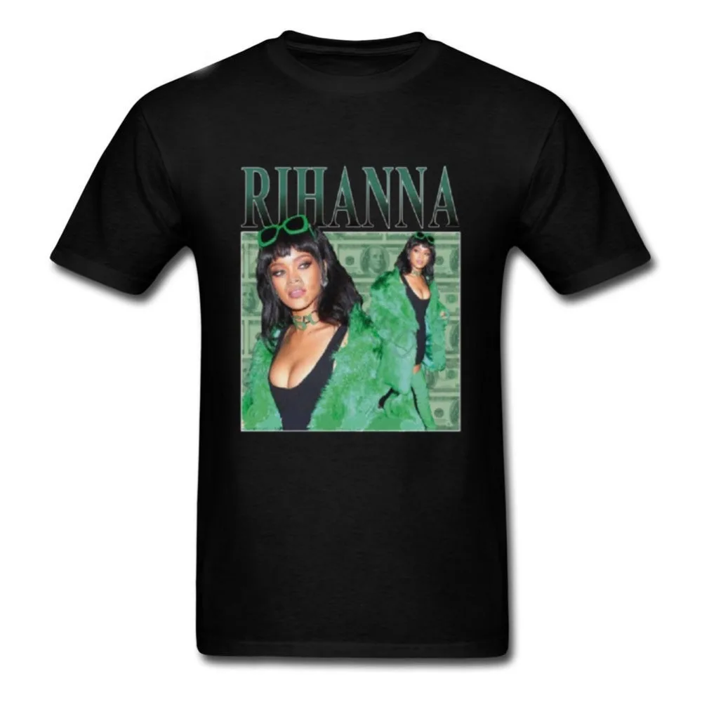 Горячая Распродажа, новинка, летние модные футболки, футболка Rihanna для мужчин, хлопок, черная поп, Мужская футболка, размер S до 3XL, уличная