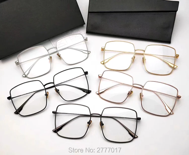 

2019 New Luxury Brand Women Glasses metal Frame Eyeglasses big Frame Vintage Square Clear Lens Glasses Optical Spectacle Frame