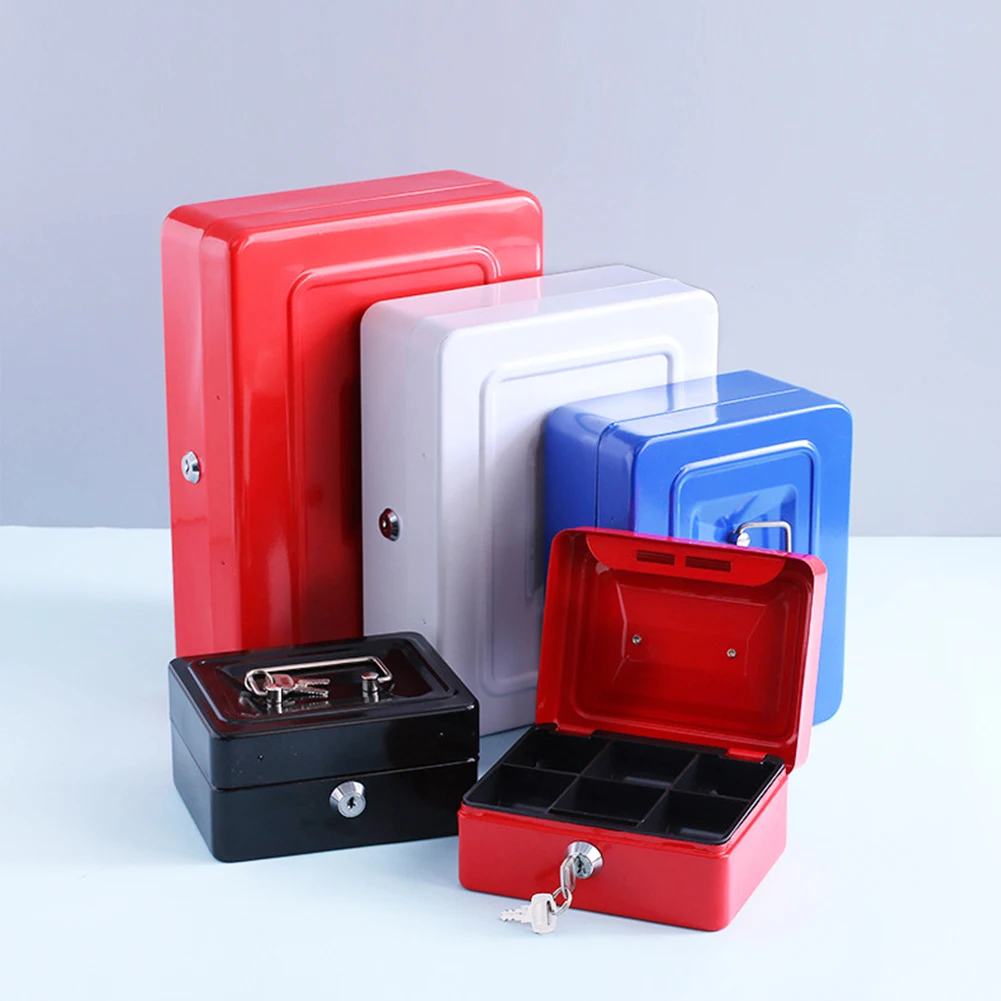 

Creative Storage Box With Lock Key Mini Home Small Iron Box Storage Insurance Case Savings Money Box Home Storage Tool