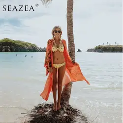 Seazea 2018 пикантные Для женщин комплект бикини печати Купальник цветочный купальники кружева бикини-бандо пляжная одежда Холтер женский Biquini