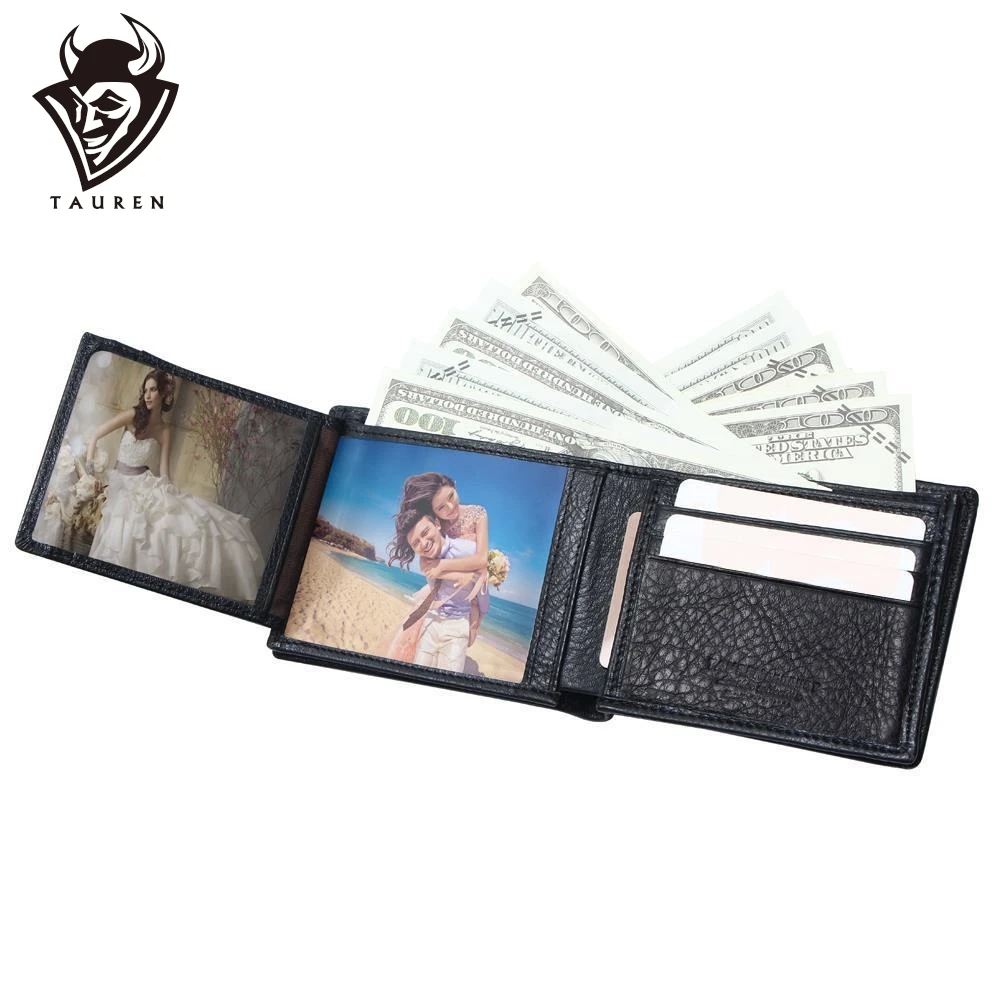 

8055A Man 100% Genuine Leather Wallet Black Color Manufacturer Wholesale Men's Vintage Wallets