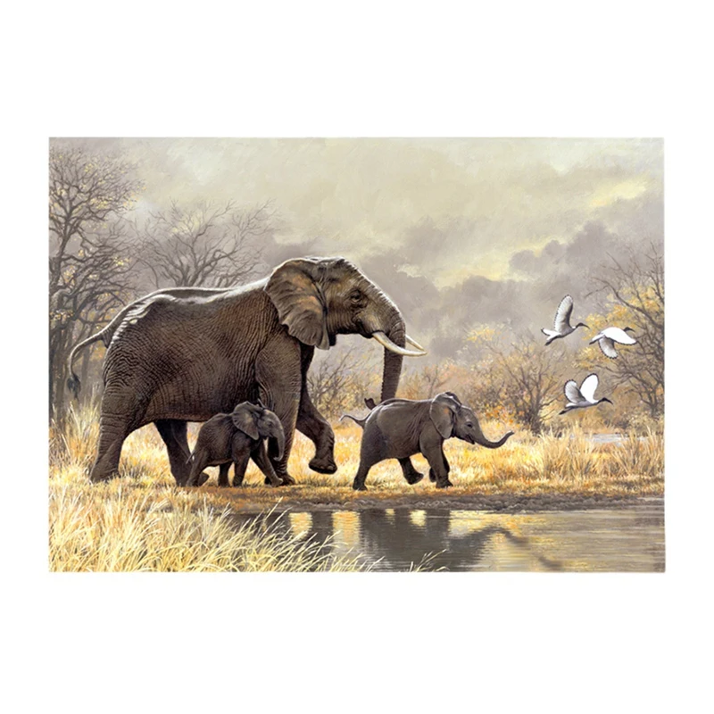 

New-Full Round Drill 5D DIY Diamond Painting "Animal Elephant" Embroidery Cross Stitch 5D Home Decor