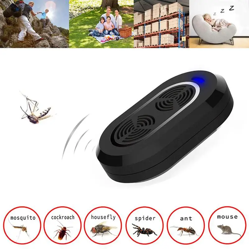 

Home Anti Mosquito Repellent Killer Rodent Bug Reject Mole Mice EU/US/UK plug Electronic Pest Control Ultrasonic Pest Repeller