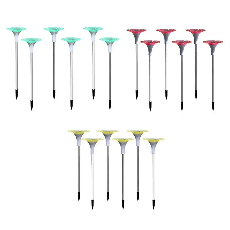 

6pcs/set LED Solar Lamp Flower Shaped Outdoor Lawn Courtyard Lantern Light