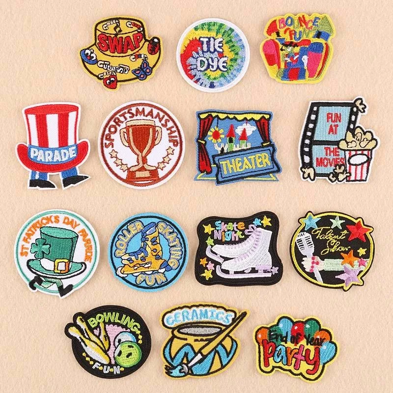 

Pulaqi Self-adhesives Patches 3M Film Comic Theater Stick-on Men Kids Hat Clothing Embriodered Patch DIY Decoration Stickers F