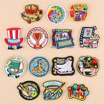 

Pulaqi Self-adhesives Patches 3M Film Comic Theater Stick-on Men Kids Hat Clothing Embriodered Patch DIY Decoration Stickers F