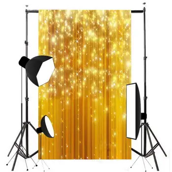 

5x7FT Golden Abstract Light Bokeh Glitter Baby Photography Backgrounds DIY Customize Photographic Backdrops For Photo Studio