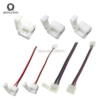 

10PCS 8mm 2pin 10mm 4 pin Quick LED Strip Connectors IP65 Waterproof for 3528 5050 Single RGB Color LED Strip Light Free solder